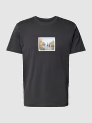 T-shirt van puur katoen met motiefprint, model 'ALOHA' van Selected Homme Grijs - 30