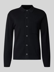 Kardigan o kroju regular fit z mieszanki wełny z brustaszą od Christian Berg Men - 5