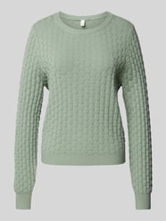 Gebreide pullover met structuurmotief van QS Groen - 18