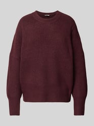 Gebreide pullover met ronde hals, model 'Gillian' van mbyM Bordeaux - 13