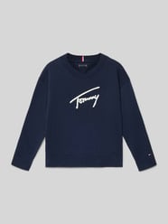 Regular Fit Strickpullover aus reiner Baumwolle Modell 'VARSITY' von Tommy Hilfiger Kids - 6