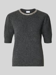 Pullover mit Strasskragen Modell 'K106-EmbNeckPull' von Jake*s Collection - 5