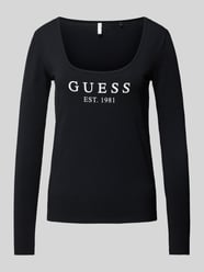 Longsleeve mit Label-Print Modell 'CARRIE' von Guess Schwarz - 5