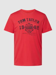 T-Shirt mit Label-Print von Tom Tailor Rot - 48