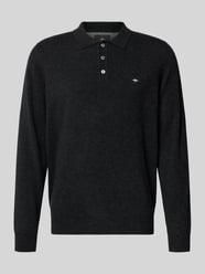 Poloshirt van een mix van merinowol en kasjmier met labelstitching van Fynch-Hatton - 11