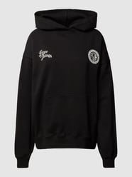 Bluza z kapturem o kroju oversized z nadrukiem z logo model ‘TALBOT’ od Pegador Czarny - 14