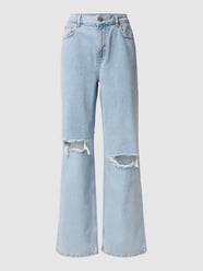 High Waist Jeans im Destroyed-Look von NA-KD Blau / Türkis - 33