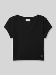 t-shirt o kroju slim fit z mieszanki bawełny od Calvin Klein Jeans - 8