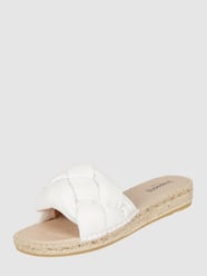 Pantolette in Leder-Optik Modell 'Antibes' von Espadrij Weiß - 36