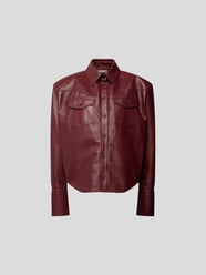 Lederbluse mit Umlegekragen von The Mannei Bordeaux - 18