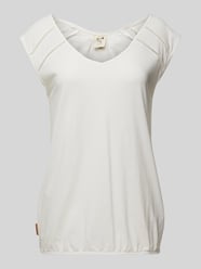 T-Shirt mit V-Ausschnitt Modell 'Jungie' von Ragwear Beige - 44