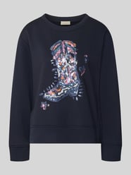 Sweatshirt met motiefprint en pailletten van Milano Italy - 2