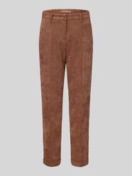Spodnie sztruksowe o kroju regular fit z fixiertem nogawka z mankietem Model 'KRYSTAL' od CAMBIO - 4
