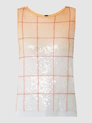 Top van mesh met pailletten  van Marc Cain Wit - 8