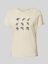 T-Shirt mit Rundhalsausschnitt von Tom Tailor Beige - 36