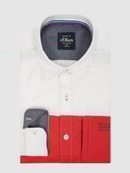 Slim fit vrijetijdsoverhemd met stretchgehalte  van s.Oliver RED LABEL Blauw / turquoise - 36