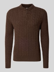 Sweter z dzianiny z mieszanki lnu z kołnierzykiem polo od Lindbergh - 45