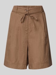 Straight Leg Leinenshorts mit Bindegürtel Modell 'MARILLA' von OPUS Braun - 29