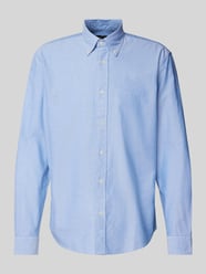 Regular Fit Freizeithemd mit Button-Down-Kragen von Marc O'Polo Blau - 45