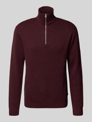 Gebreide pullover met ribboorden, model 'BLAMILANO' van Jack & Jones Premium Bordeaux - 48
