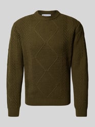 Gebreide pullover met kabelpatroon en ronde hals van Manuel Ritz - 12