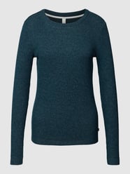 Shirt met lange mouwen in riblook van QS by s.Oliver Blauw / turquoise - 36