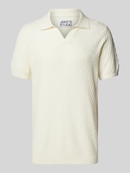 Regular Fit Poloshirt mit Strukturmuster von JAKE*S STUDIO MEN Beige - 1