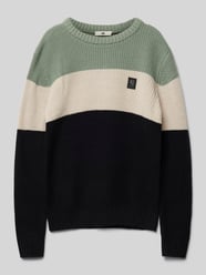 Gebreide pullover met extra brede schouders van Garcia Groen - 13