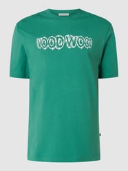 T-shirt met logo, model 'Bobby' van Wood Wood Groen - 21
