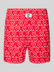 Boxershorts mit Label-Detail Modell 'Herzen' von Deal Rot - 5