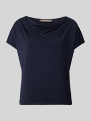 T-Shirt mit Wasserfall-Ausschnitt von Christian Berg Woman Selection Blau - 2