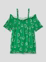 T-shirt met all-over motief, model 'Carmen' van Blue Effect Groen - 12