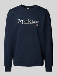 Sweatshirt mit Label-Print Modell 'SEAN' von Pepe Jeans Blau - 32