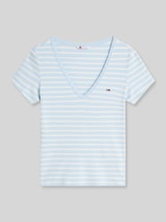 t-shirt o kroju slim fit z mieszanki bawełny od Tommy Jeans - 11