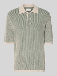 Slim fit poloshirt van katoenmix model 'Elwo' van Wood Wood Beige - 4