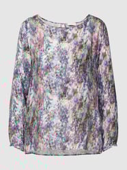Blouse met all-over motief van Milano Italy Paars - 38