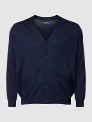 PLUS SIZE Strickjacke aus Merinowolle mit Eingrifftaschen von Polo Ralph Lauren Big & Tall Blau - 17
