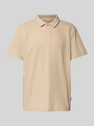 Regular Fit Ripp Poloshirt mit Stretch-Anteil von Tom Tailor Beige - 21