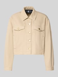 Spijkerjack met borstzakken en franjes van Luisa Cerano Beige - 41