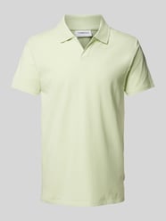 Slim fit poloshirt met platte kraag van Lindbergh Groen - 18