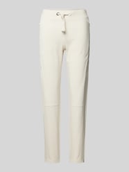 Stoffen slim fit broek met structuurpatroon van monari - 34