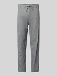 Spodnie w kroju slim fit z mieszanki bawełny i lnu model 'BRODY' od Selected Homme - 6
