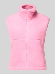 Bodywarmer van teddybont met opstaande kraag model 'MASEY' van NOISY MAY® Fuchsia - 6