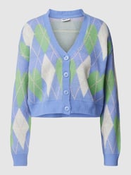 Cardigan mit Karomuster Modell 'KIRSTY' von Noisy May Blau - 44