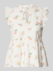 Regular Fit Schluppenbluse aus reiner Baumwolle Modell 'EMMA' von PIECES - 1