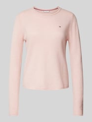 Strickpullover mit Logo-Stitching von Tommy Hilfiger Rosa - 38