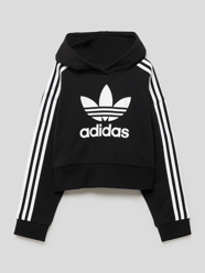 Cropped Hoodie mit Logo-Print von adidas Originals Schwarz - 13