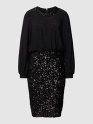 Cocktailkleid mit Paillettenbesatz von Unique Schwarz - 38
