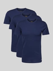 T-Shirt mit geripptem Rundhalsausschnitt im 3er-Pack von Polo Ralph Lauren Underwear Blau - 46