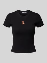 T-shirt z wyhaftowanym motywem i okrągłym dekoltem od REVIEW - 6